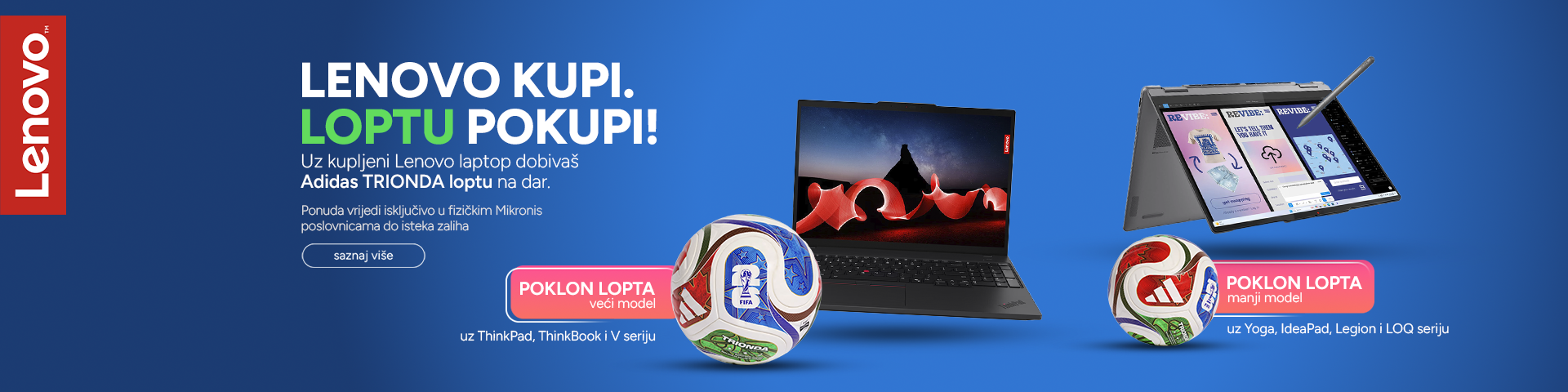 Poklon lopta uz Lenovo laptop