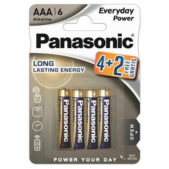 PANASONIC baterije AAA LR03EPS/6BP 4+2F, Alkaline Everyday Power