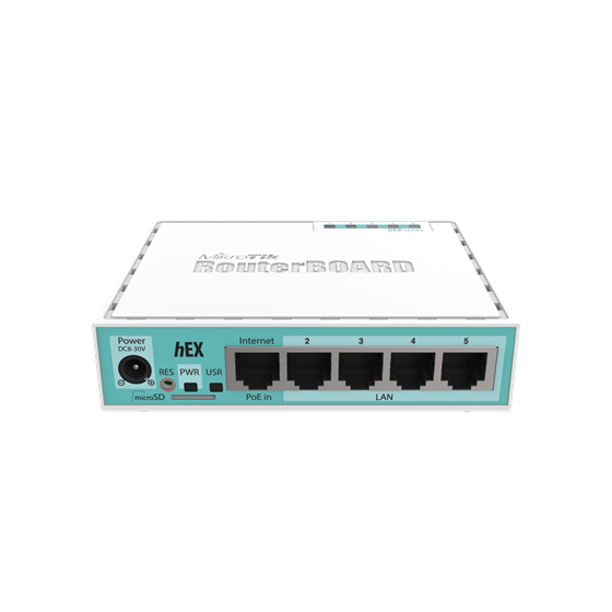 MikroTik hEX Router, 256MB RAM, 5×G-LAN, microSD, USB, RouterOS L4 (RB750Gr3)