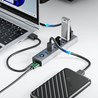 USB A Hub Orico 7x USB A 3.0 + USB C 5V/3A 1m sivi