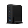 Univerzalni punjač 6 port, total 75W Gan Gembird fast charger, 4x USB C (25W PD), 2x USB A (18W QC 3.0), TA-UC-2A4C-PD75-01-BK