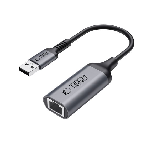 Adapter USB A - RJ45 (Ethernet/LAN) 1000Mbps, Tech-Protect UltraBoost