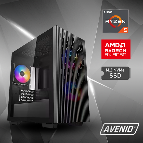 Avenio ProGamer AMD Ryzen 5 7500X3D 4.50GHz 16GB 1TB NVMe SSD W11P AMD Radeon RX 9060XT Pulse 16GB GDDR6 P/N: 02243380