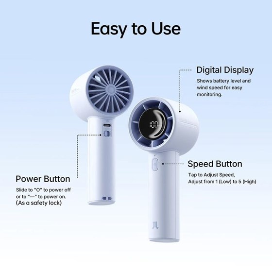 JISU Ručni ventilator F10, Plavi